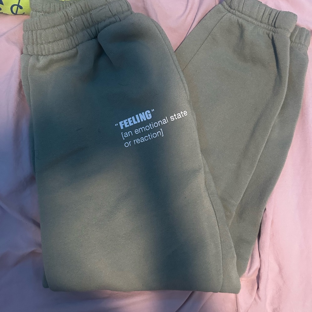 H&M Gray Joggers with Quote